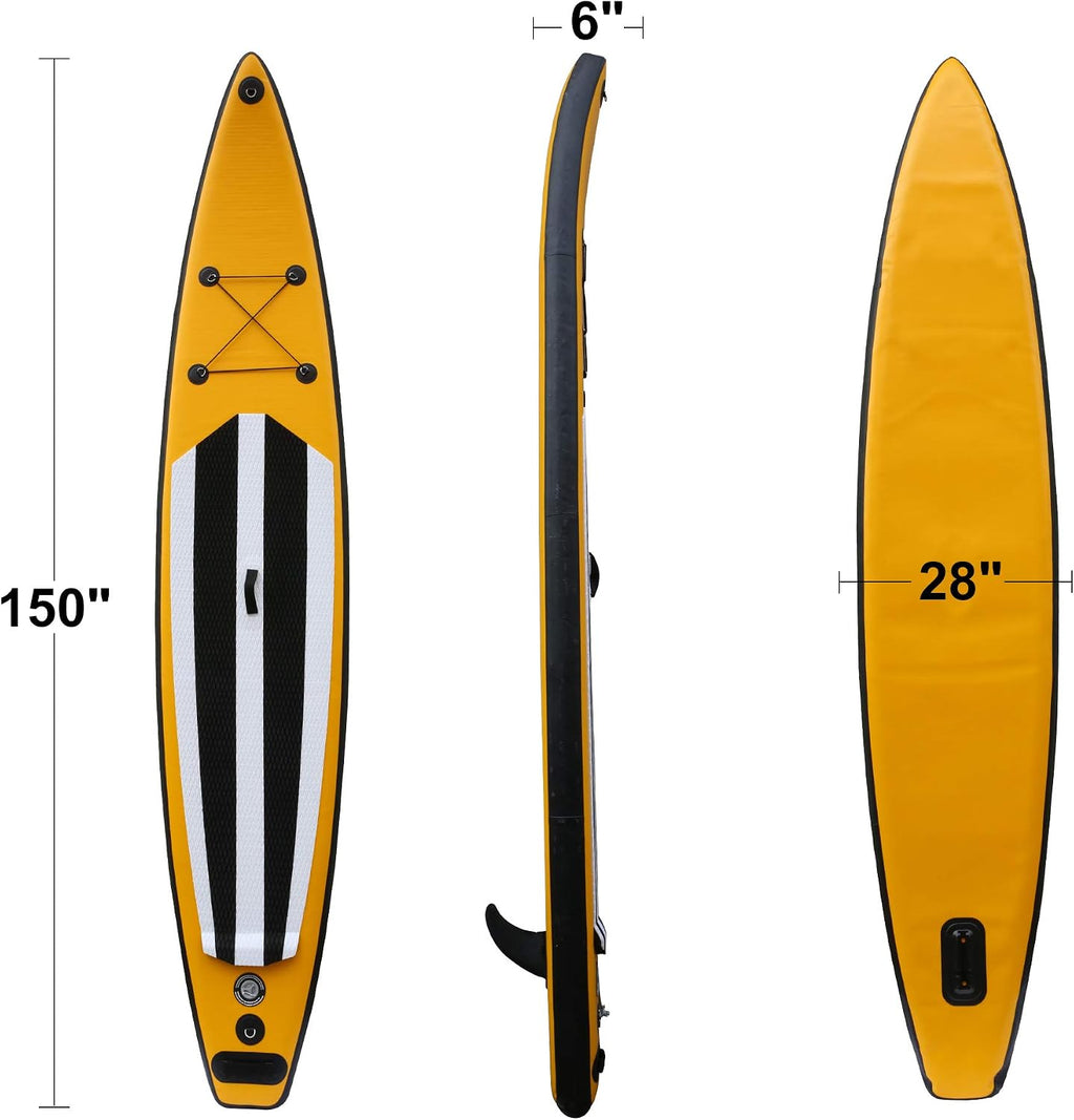 Inflatable Stand Up Paddle Board W SUP Accessories & Backpack Leash Double Action Hand Pump Repair Kit