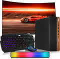 TechMagnet HP G4,AMD Pro A10-9700 R7 Dark Single Premium Gaming Desktop Computer PC,GT 1030 2GB GDDR5,16GB RAM,512GB SSD,27 Inch Curved Monitor,AI-Enabled RGB KBM,RGB Soundbar,Windows 11(Renewed)