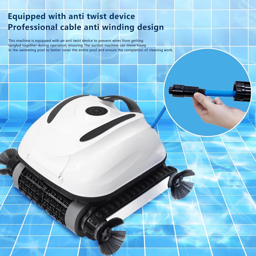 Automatic Pool Cleaner,Pool Cleaning Robot with Wall Climbing,Cordless Robotic Pool Vacuum,Suitable for Walls and Floors of 6458 Square Feet Pool