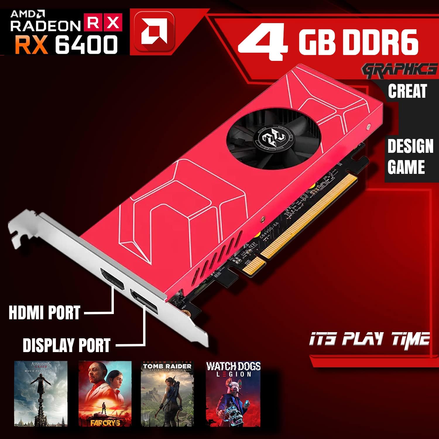 TechMagnet Gaming Desktop PC, Intel i5 4th Gen, Zeus Pro 4, AMD RX 6400, 8GB RAM ARGB, 256GB SSD + 1TB HDD 22 Inch Monitor, RGB Front Panel 385 Patterns, RGB Kit, Windows 11 (Renewed)