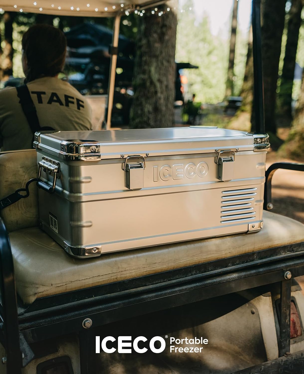 ICECO APL20 12 Volt Refrigerator, 21 Qts Aluminum Portable Freezer, Electric Cooler with SECOP Nano Compressor, Single Zone Car Fridge for Travel, Camping, -4℉~68℉, Powered by AC/DC or Solar