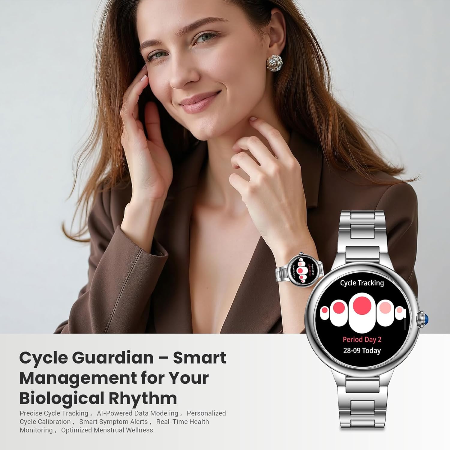 SOUYIE 2026 DA GPT Smart Watch for Women, 1.19' AMOLED Display, AI Customizable Watch Face, Heart Rate, Sleep Monitor, 107 Sports Modes Fitness Tracker, Compatible with iOS & Android