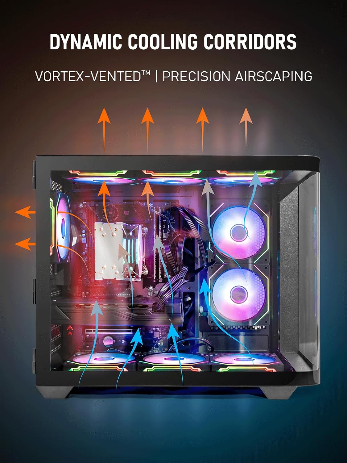 Liquid Cooled ARGB Gaming PC – i7-12700KF up to 5.0 GHz 12-Cores, RTX 5060 8GB, 32GB DDR4 RAM, 1TB NVMe SSD, Wi-Fi 6 & Bluetooth 5.4, 9× ARGB Cooling Fans, Win11 Pro, 650W PSU, High-Performance Tower