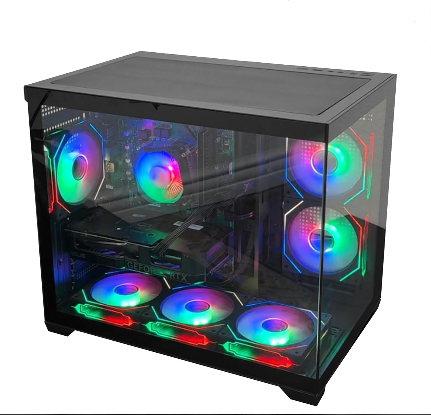 Gaming PC – Ryzen 7 5800X up to 4.7GHz, RTX 5060, 32GB RAM, 1TB NVMe SSD, WiFi 6 & BT5.4, 9× ARGB Fans, Windows 11 Pro, RGB Keyboard & Mouse, 650W PSU
