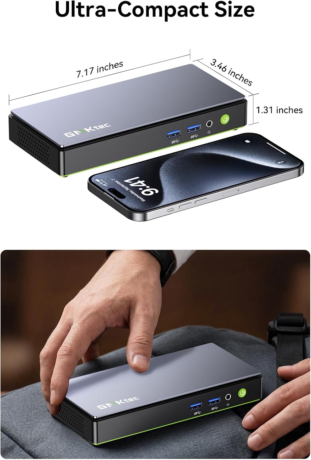 GMKtec K13 Mini PC AI Intel Ultra 7 256V (up to 4.8GHz) 16GB DDR5 1TB PCIe 4.0 SSD Gaming Mini Computer, 2X M.2 Expansion Slots, HDMI, USB4 Screen 8K Display