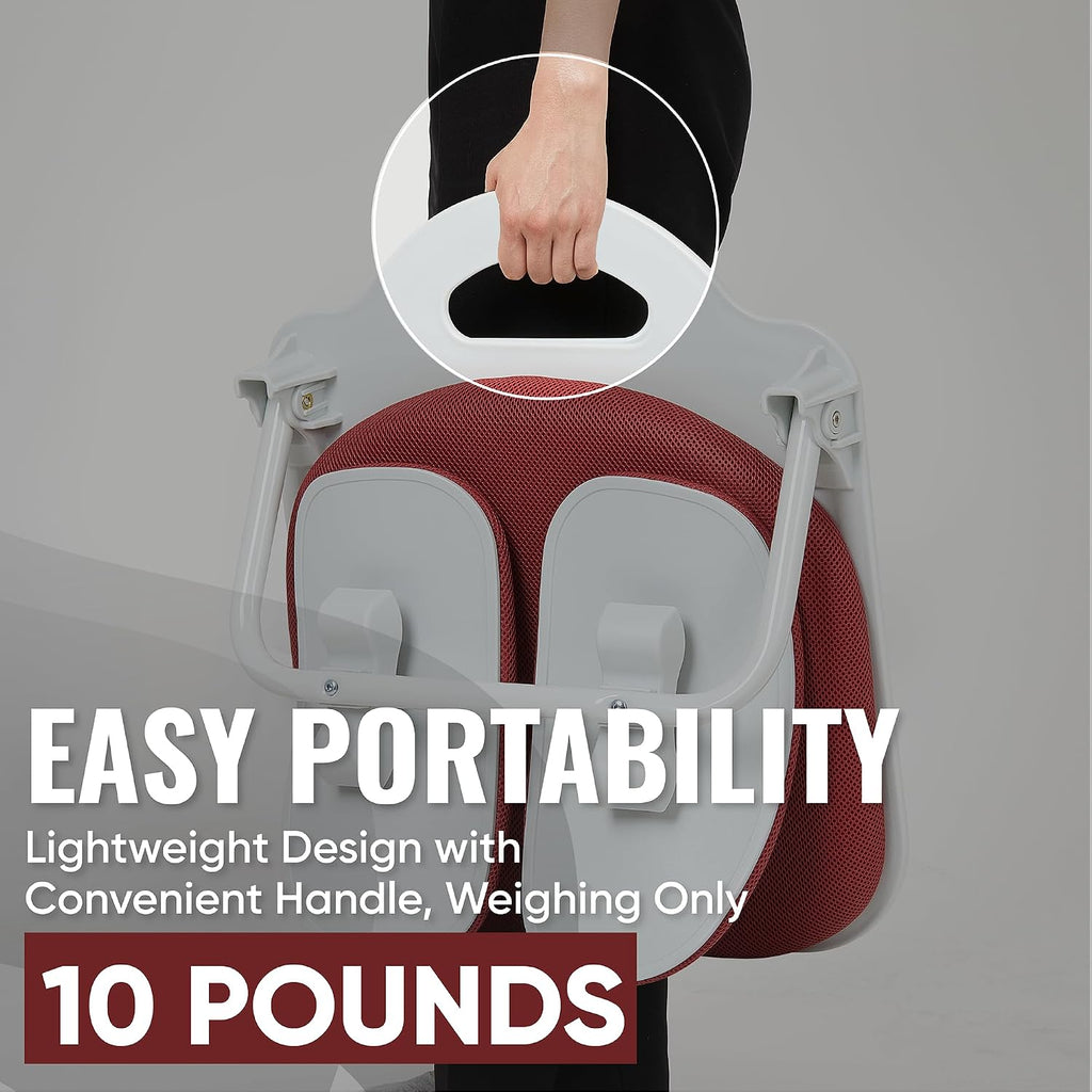 【Premium Dual-Backrests】 Made in Korea Ergonomic Floor Chair with Back Support - Meditation Chair, Floor Gaming Chair, Reading Chair, Floor Chairs for Adults, Foldable Chair (Red)