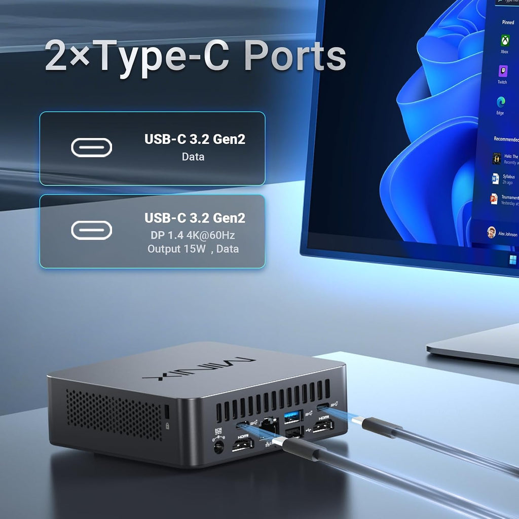MINIX NUC150 Mini PC Intel N150, 16GB DDR5 RAM, 512GB SSD, 4K Triple Display, USB-C, 2.5G Ethernet, Wi-Fi 6, BT5.2, Windows 11 Pro mini Computer,Ideal for Business, Remote Work & Education