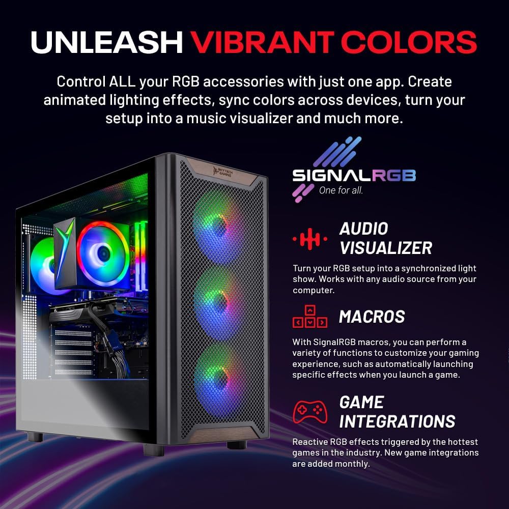 Skytech Gaming Chronos 3 Desktop PC, Intel i5 14400F 2.5 GHz (4.7GHz), AMD RX 9060XT 8GB, 1TB NVMe SSD, 16GB DDR5 RAM 5200, 650W Gold PSU, Wi-Fi, Win 11