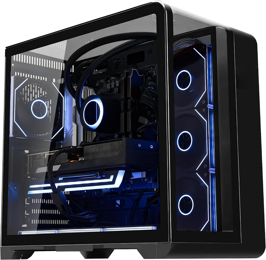 Astral Plus Gaming Tower PC -AMD Ryzen 7 9800X3D 8-Core 5.2 GHz- GeForce RTX 5070 Ti 16G DLSS 4-32GB DDR5 6000MHz - 1TB PCIe +1TB SATA SSD- Windows 11 Desktop Computer-Black