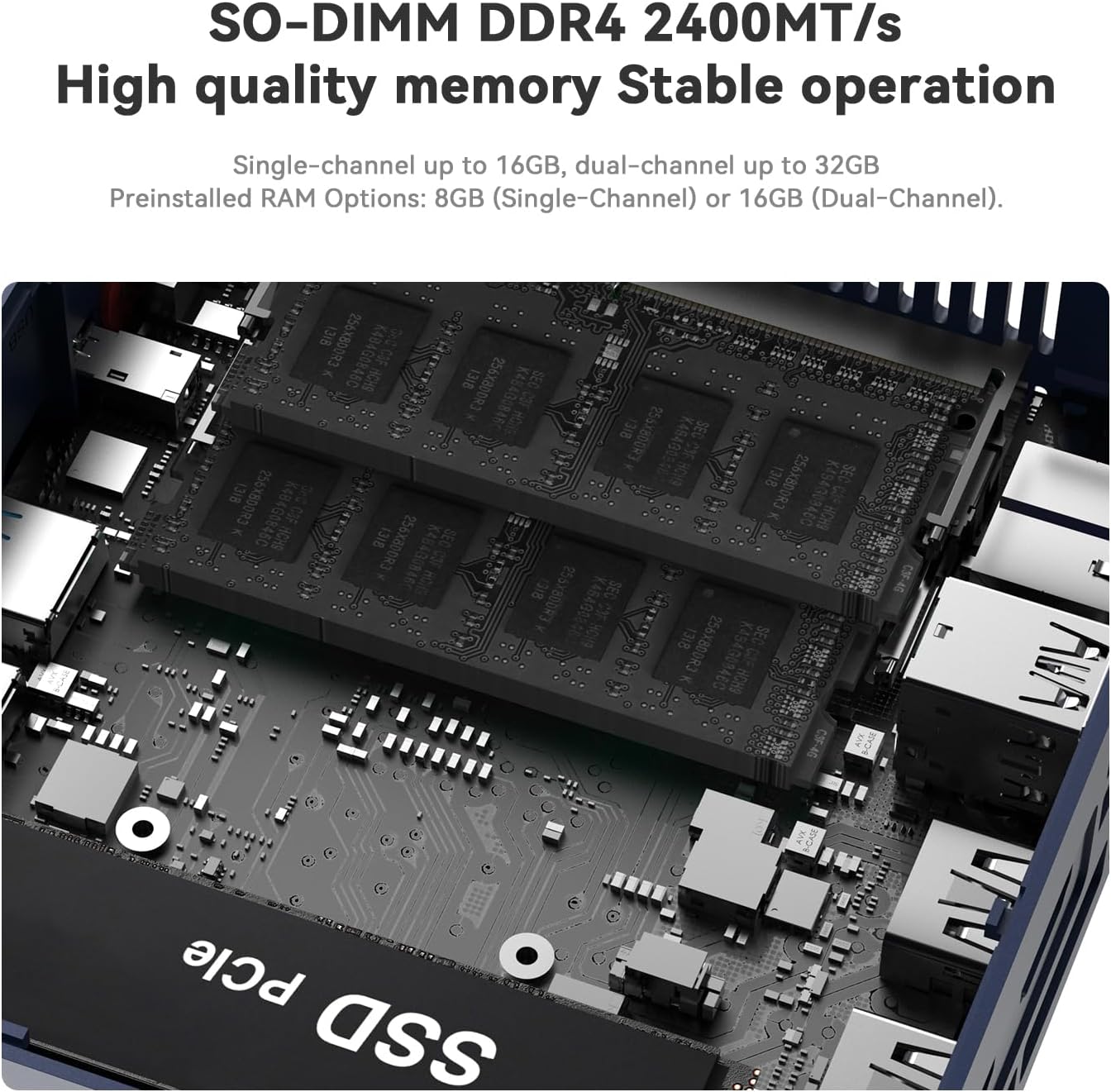 Beelink SER3 Mini PC, AMD Ryzen 3 3200U, 16GB DDR4 500GB NVMe M.2 SSD Small PC Support Dual Display via 2*HDMI, WiFi5, BT5.0, RJ45 1000M LAN, W-11 Mini Computer