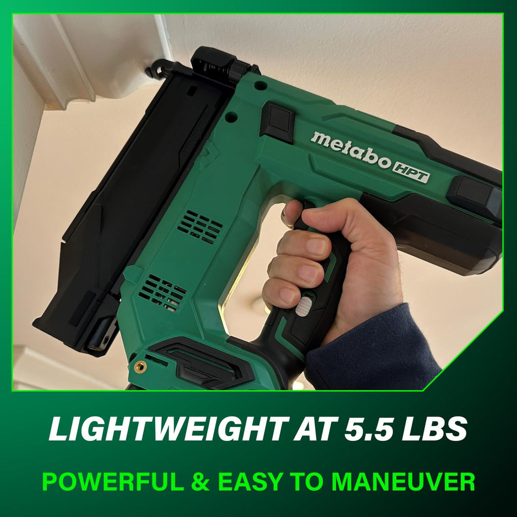 Metabo HPT 18V MultiVolt Compact Cordless Brad Nailer Kit, 18 Gauge Nailer with Power Tool 2.0Ah Lithium Ion Battery, Drives 5/8' to 2' Brad Nails, 700 per Charge, NT1850DG