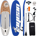 Inflatable Stand Up Paddle Board Non-Slip Deck, 11'×33'×6' Complete SUP Accessories for All Skill Levels, Wide Seat & Safety Leash, 3 Fins, Adjustable Paddle, Pump & Carrying Backpack