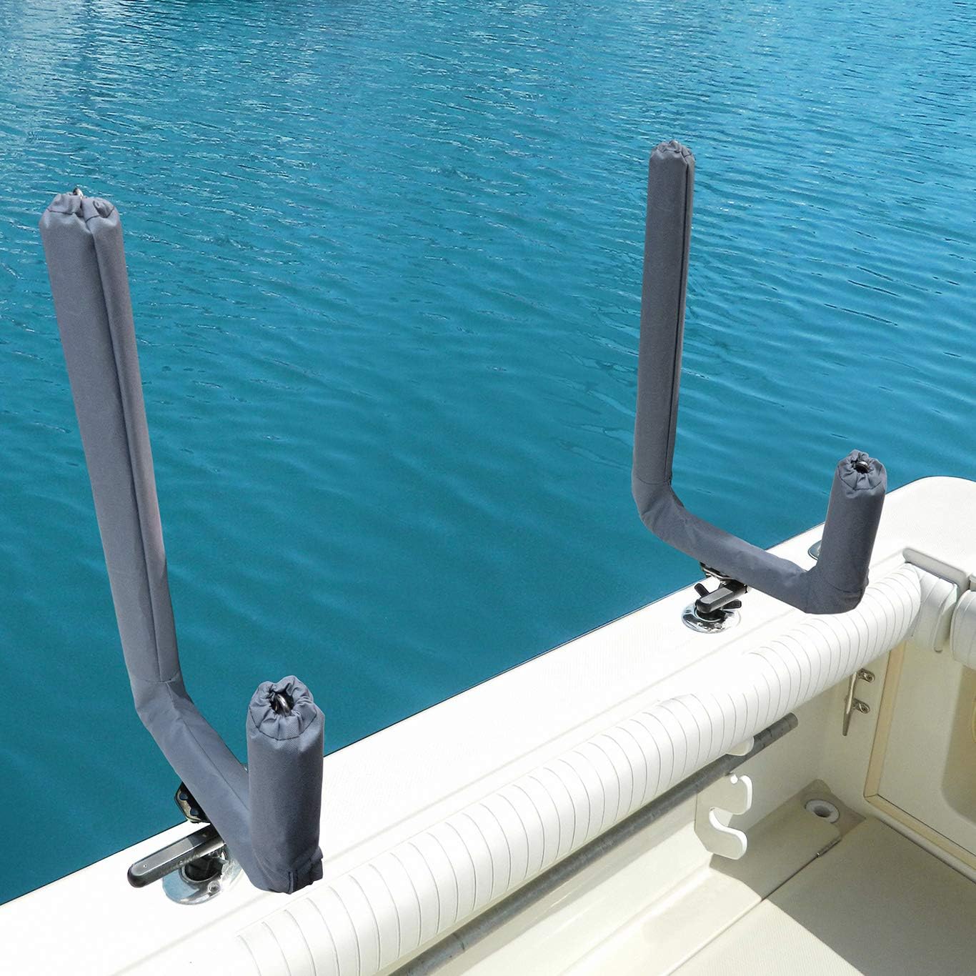 MAGMA Kayak/SUP Boat Rack R10-625 - 304 Stainless Steel Storage for Kayaks & Paddle Boards - Fits Standard Rod holder - Includes Padding & Tie-Down Points - Quick-Release Knob System