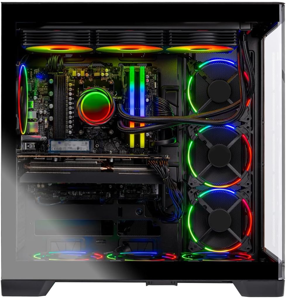 Skytech Gaming Prism 4 Desktop PC, Ryzen 9 9900X3D 4.4 GHz (5.5GHz), AMD RX 9070XT 16GB, X670 Board, 2TB Gen4 NVMe SSD, 32GB DDR5 RAM 6000 RGB, 1000W Gold PSU, 360mm ARGB AIO, Wi-Fi, Win 11
