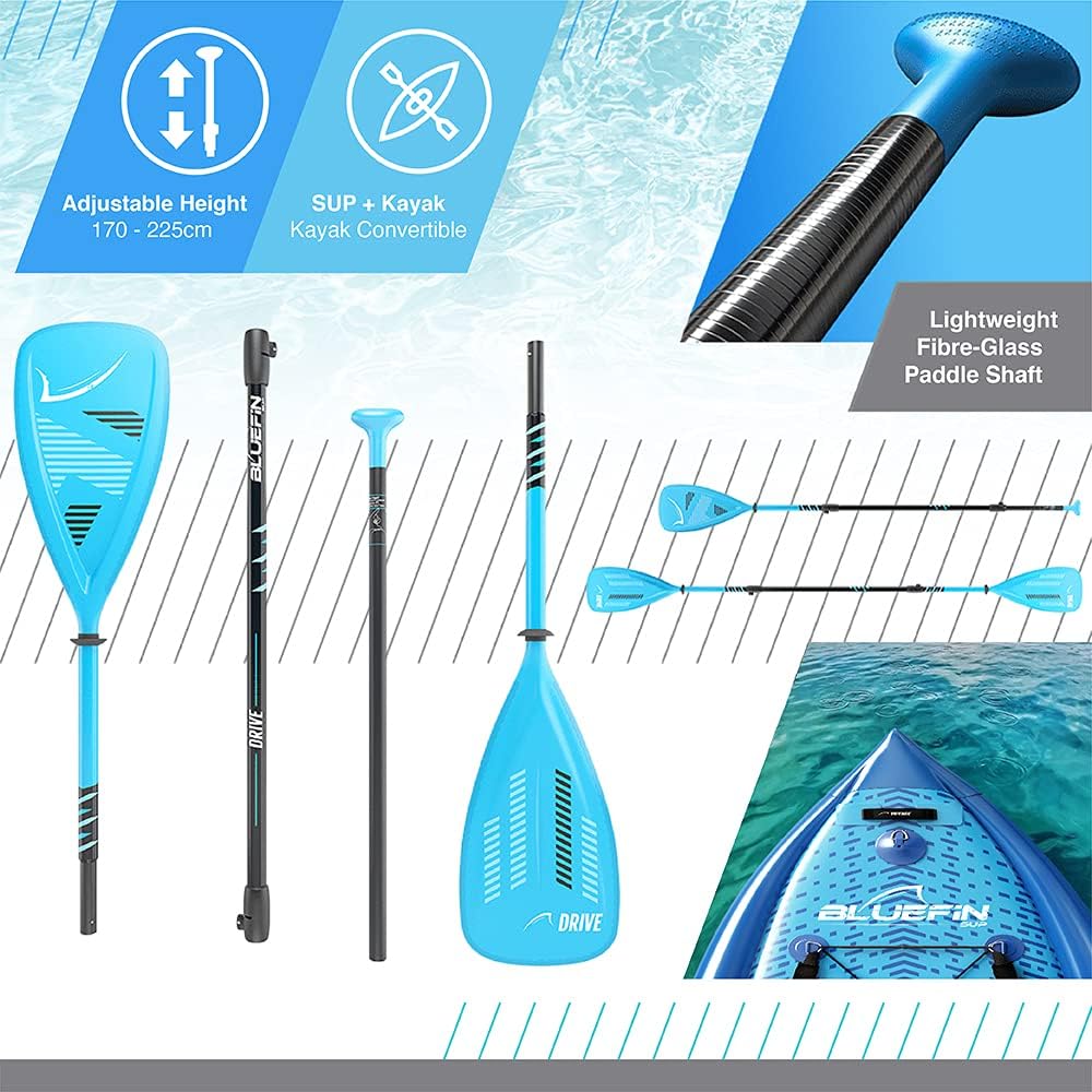 Bluefin SUP Voyage 10'10 Package with Cooler Box | Ultimate Activity Stand Up Inflatable Paddle Board | Added Stability | 20% Extra Width | Side Rails | 2X Fishing Rod Mounts | 5 Year Warranty