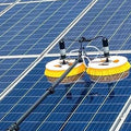 Electric Solar Panel Cleaning Brush Dual Head, Telescopic Rod PV Panel Wash Cleaning Machine, Double Head Equipment Solar Cleaner Robot,Electric Water Fed Pole Kit (Gpbb7.5m)