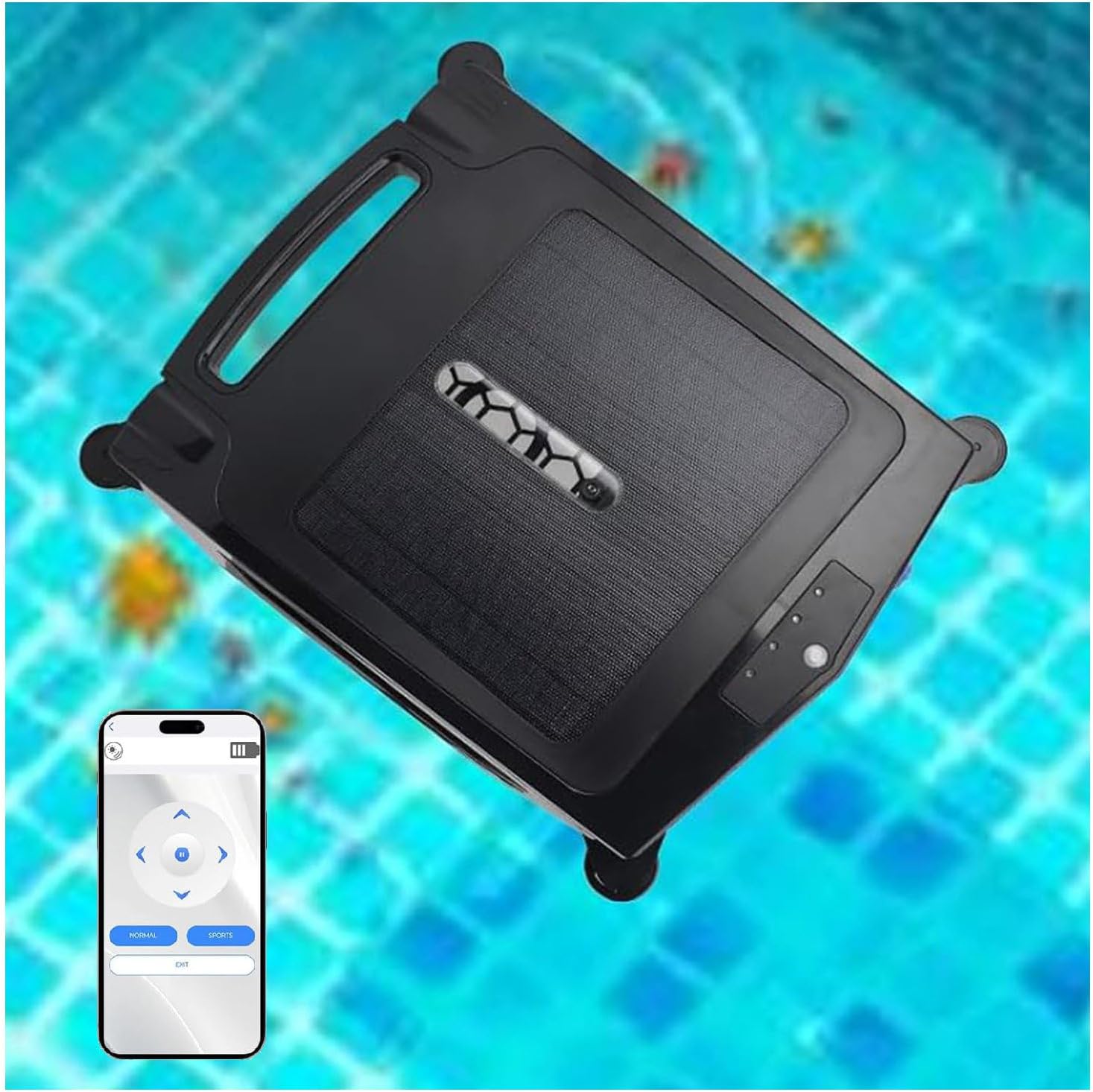 Solar Pool Surface Cleaner, Automatic Obstacle Avoidance for Pool, Dual Mode ＆ Overnight Continuous Cleaning, for All Swimming Pool Sur face