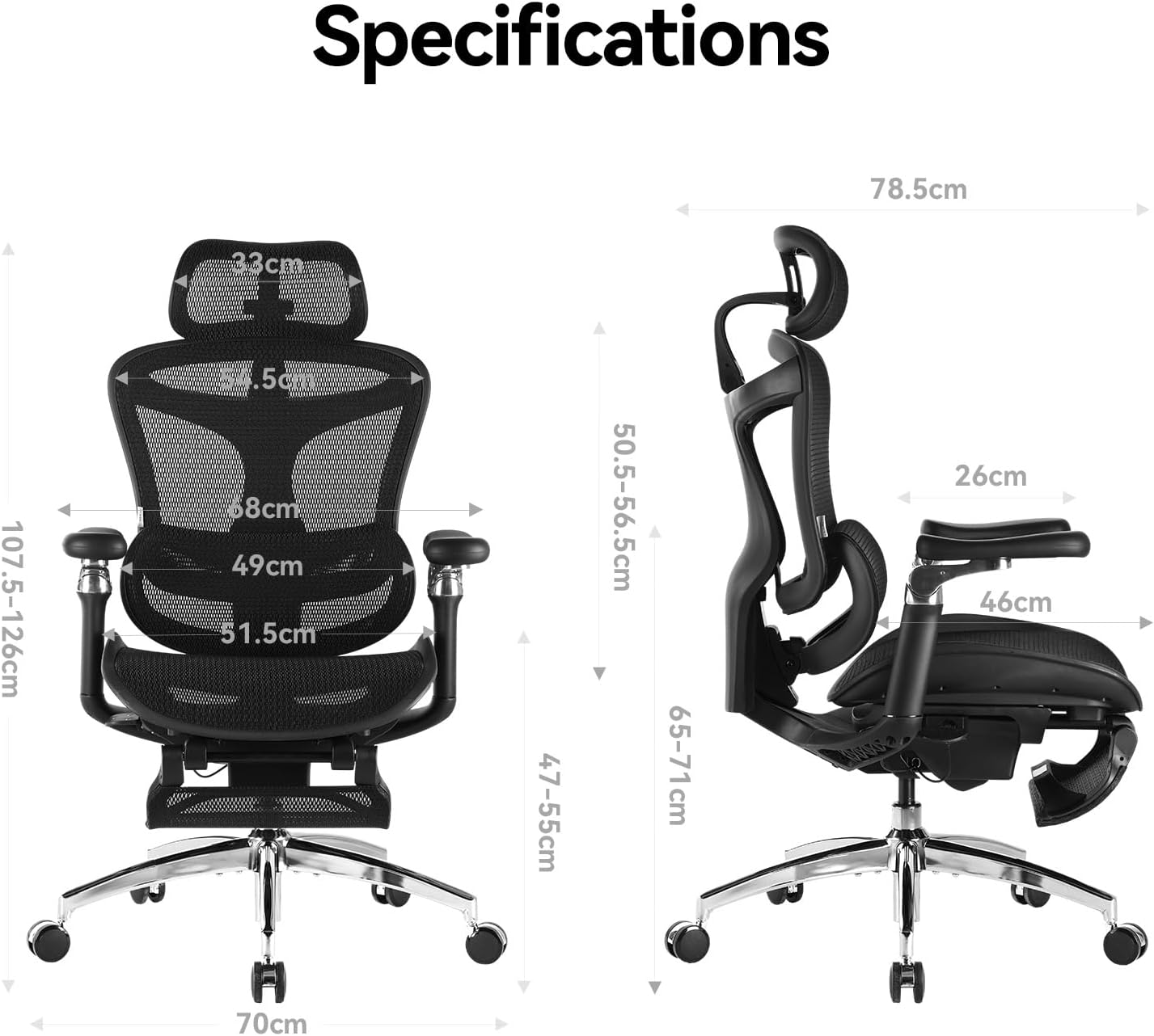 SIHOO Doro C300 Pro Ergonomic Office Chair with Footrest, Ultra-Soft 6D Armrests, Dynamic Lumbar Support, Seat Depth Adjustment and Adjustable Backrest, Big and Tall Desk Chair for Home Office (Black)