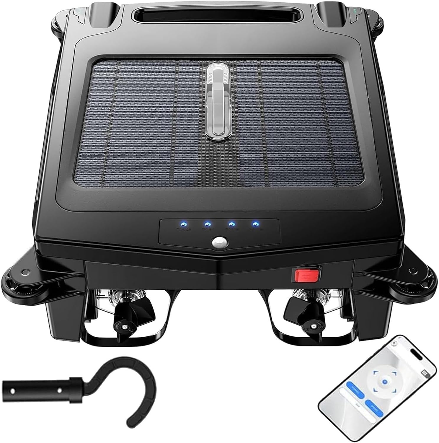 Cordless Pool Vacuum,Solar/Electric Pool Robot,Smart Navigation Pool Cleaners for Inground Pools,Dual Charging Mode ＆ Smart Obstacle Avoidance,for Above-Ground Pools up to 1076 Sq.Ft