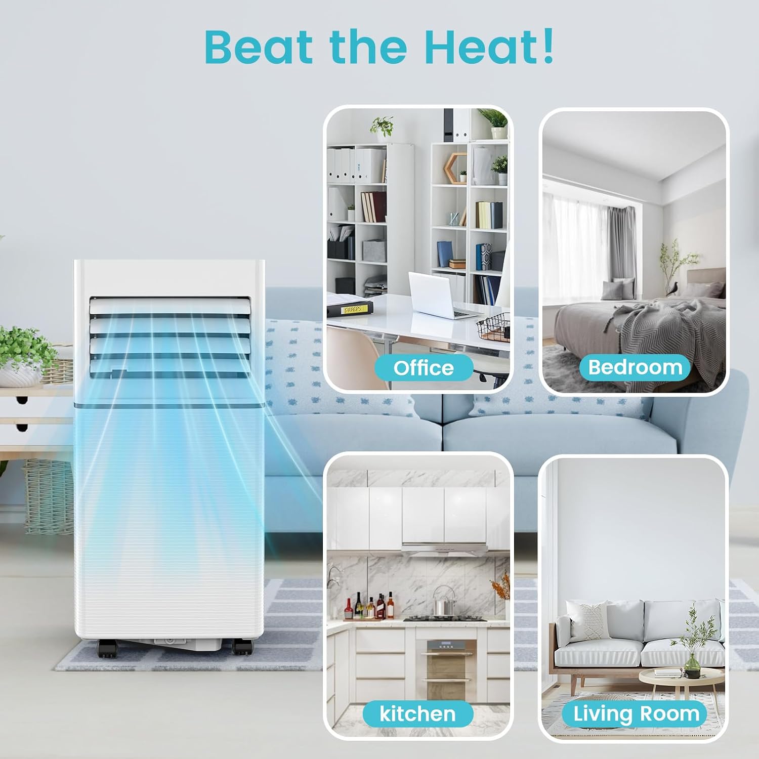 Antarctic Star Portable Air Conditioners 10,000 BTU, Small Portable AC with Cooling, Fan, Dehumidifier Mode, 24H Timer, Cooling up to 450 Sq.Ft. Window Kit Panel, 62ºF and 86ºF Temperature Range