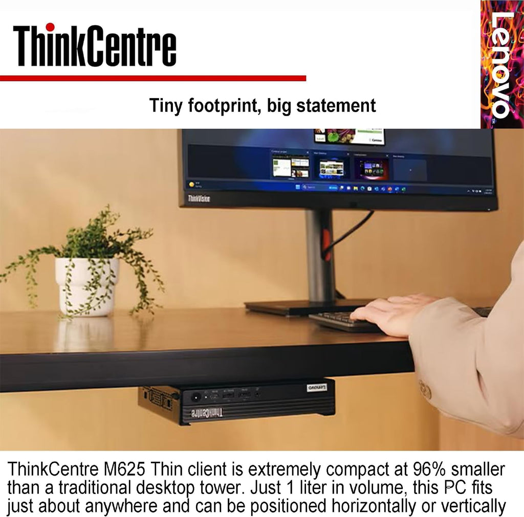 Lenovo ThinkCentre Micro Desktop, 16GB DDR4 RAM, 256GB SSD Drive, AMD Processor & Graphics, Dual-Display Support, Wi-Fi, Bluetooth, USB, RJ-45, Windows 11 Pro, Business-Grade, Home-Friendly