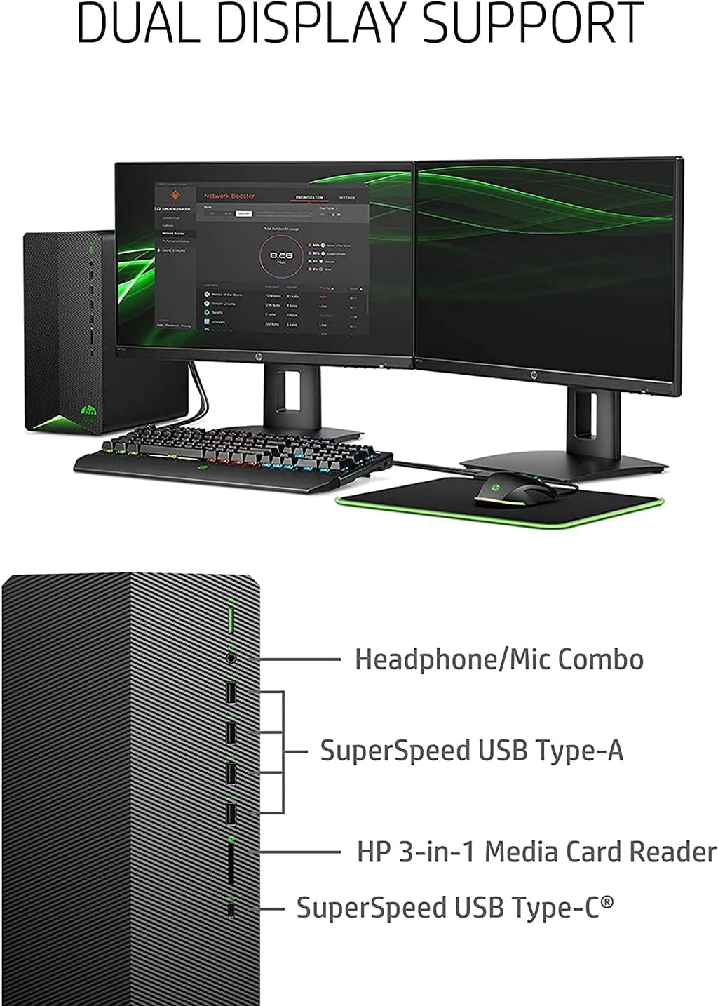 HP 2022 Pavilion Gaming Desktop TG01 Gaming Desktop, Intel Core i5-10400F Processor, NVIDIA GeForce RTX 3060, 9 Ports, HDMI, Wireless-AC, Bluetooth, Windows 11 Home (16GB RAM | 1TB SSD)