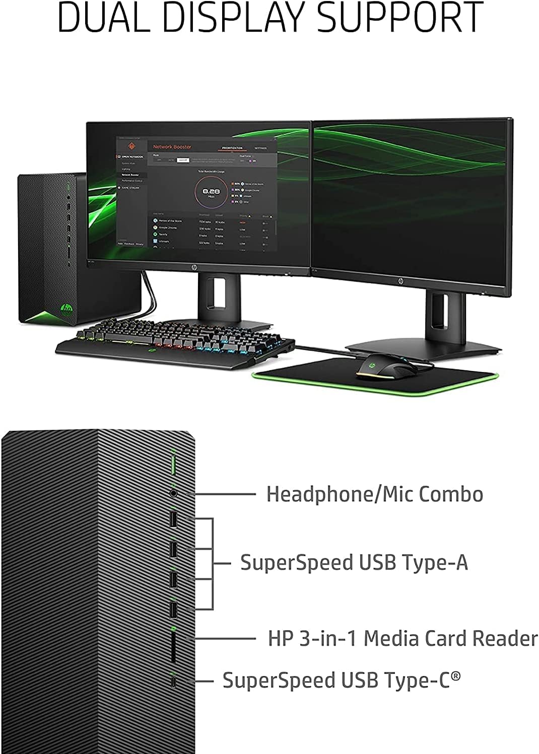 HP 2022 Pavilion Gaming Desktop TG01 Gaming Desktop, Intel Core i5-10400F Processor, NVIDIA GeForce RTX 3060, 9 Ports, HDMI, Wireless-AC, Bluetooth, Windows 11 Home (16GB RAM | 1TB SSD)