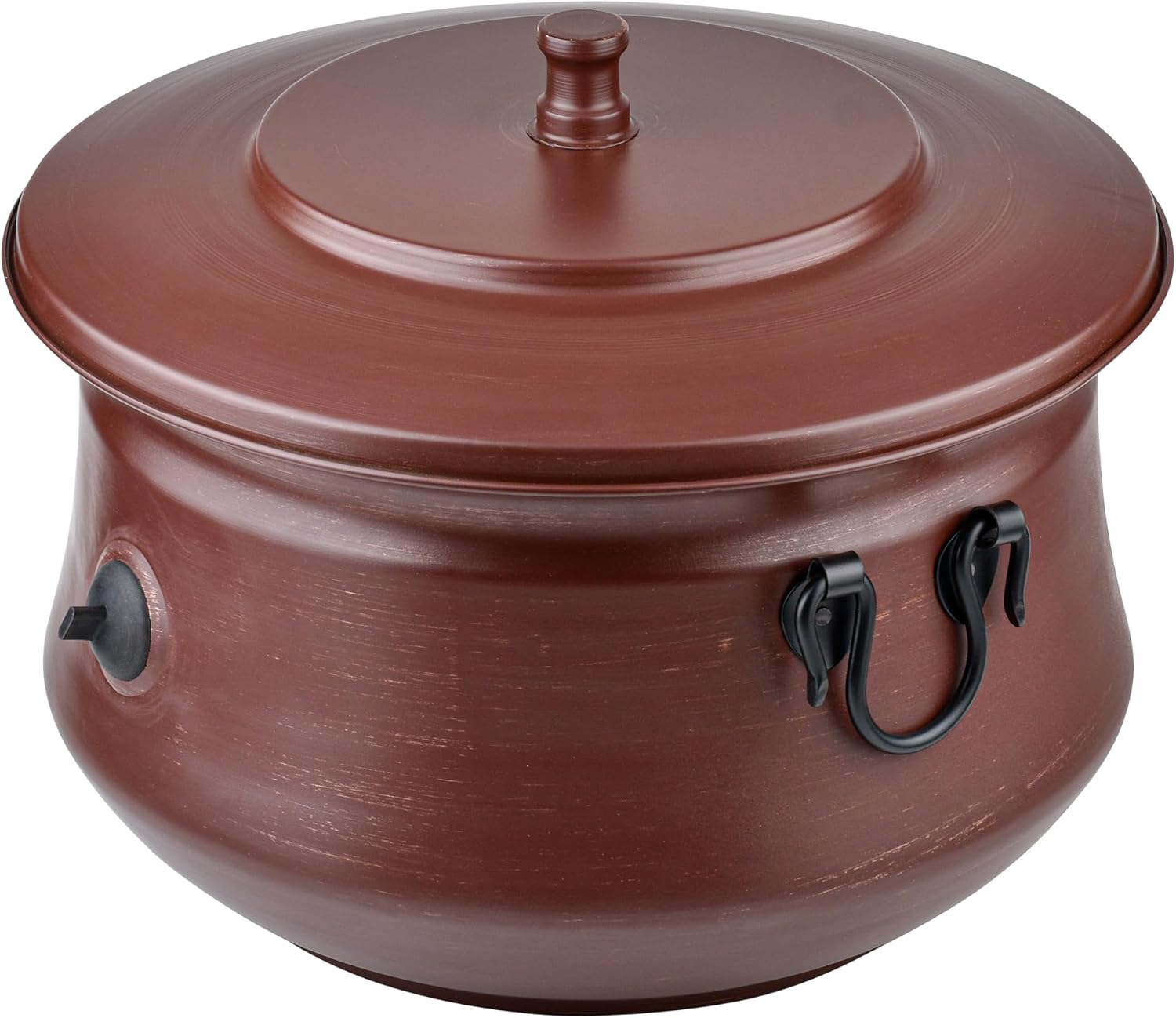 Decorative Garden Hose Holder Pot Storage with Lid 19x15.25' for Yard, Indoor & Outdoor Use - Water Hose Container, Handmade (Cobble Creek Brushed Bronze)