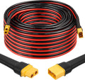 MOOKEERF 75FT XT60 Extension Cable - 10AWG with Male to Female Connector for Portable Power Station, Solar Panel, RC Battery