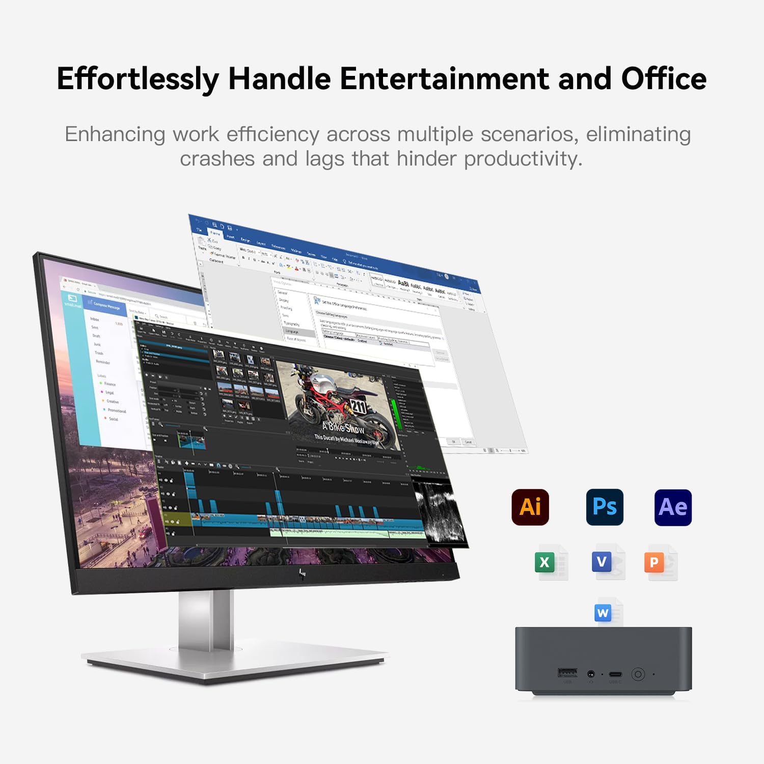Beelink EQR5 Mini Pc,AMD Ryzen 5 5625U(6C/12T,up to 4.3GHz),Mini Computer with 16GB DDR4 RAM/500GB M.2 PCle 3.0 X4 SSD,Micro Pc Support 4K FPS,WiFi6/BT5.2/USB3.2/Home/Office/Game