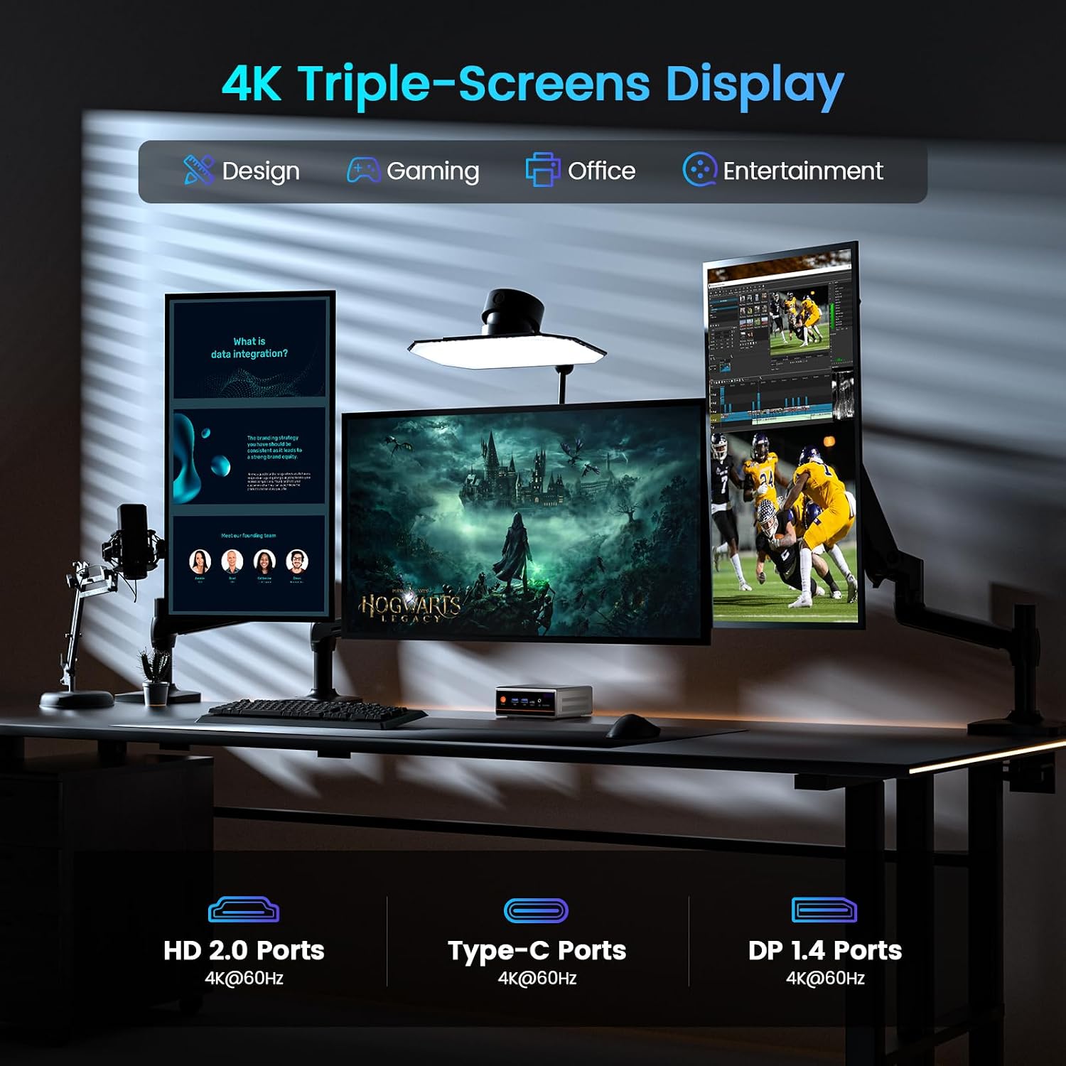 Trycoo Mini PC Gaming, Ryzen 5 5600H 16GB DDR4 RAM/512GB SSD (Beats 5700U/7430U),Micro pc Mini Desktop Computer,Type-C/HDMI/DP/HD,Triple 4K Display,WiFi6/BT5.2/USB3.2 for Home Business
