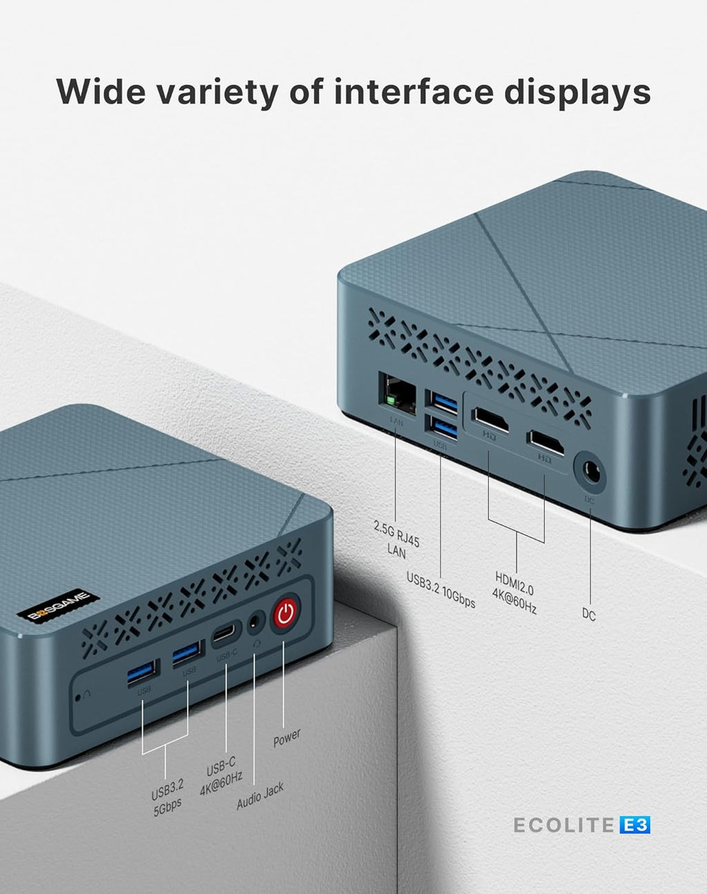 BOSGAME Mini PC N95, Intel 12th Mini Computers| 16GB DDR4 RAM| 512GB M.2 2280 SSD| 4K 60HZ Triple Displays by Dual HDMI+Type-C, 6W TDP Quiet Mini PC, WIFI5, BT 5.0 Office