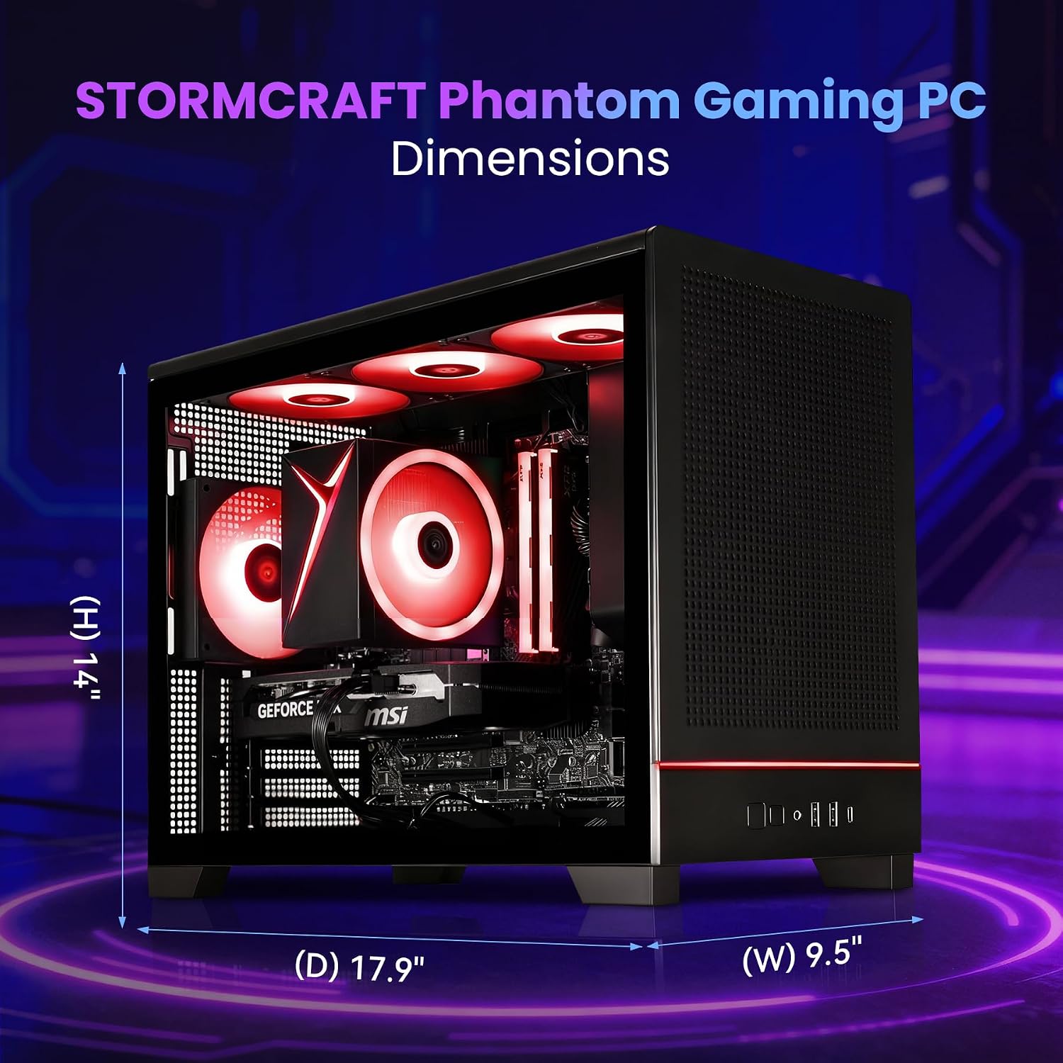 STORMCRAFT PC Gamer Viper AI Gaming PC,Intel i7 14700F 5.4GHz, GeForce RTX 5060,32GB DDR5 RGB RAM 6000MHz,1TB NVMe SSD, B760 Chipset,650W Gold PSU,WiFi,Bluetooth,Win 11 Home Prebuilt Tower Computer