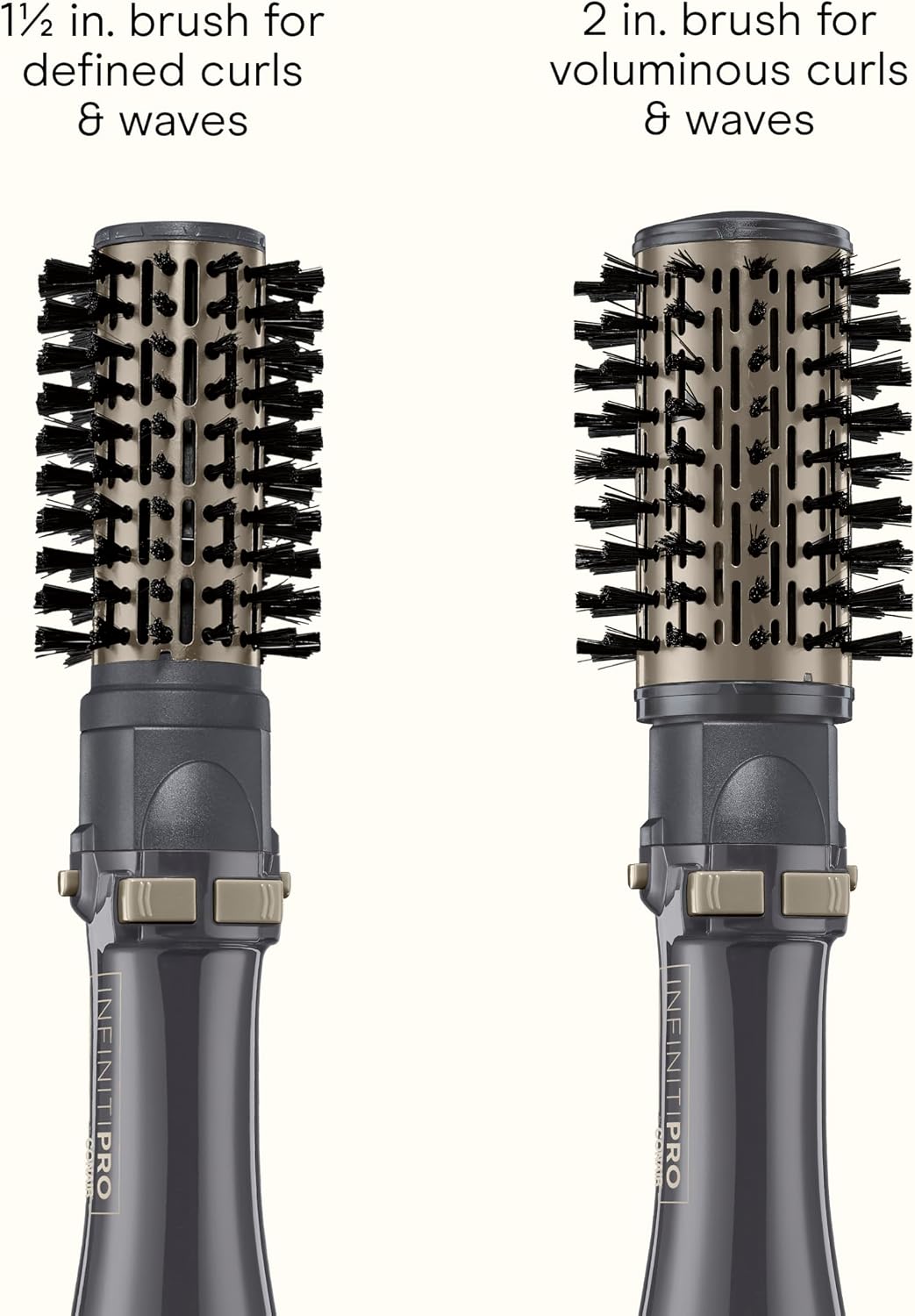 INFINITIPRO BY CONAIR Hot Air Styling Brush Set with 2-Inch and 1.5-Inch Bristles (Pack of 3)