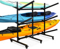 Kayak Storage Rack with Lockable casters,Thickened Heavy Duty Kayak Stand, for Indoor, Outdoor, Garage, shed, Marina Kayak Storage Racks