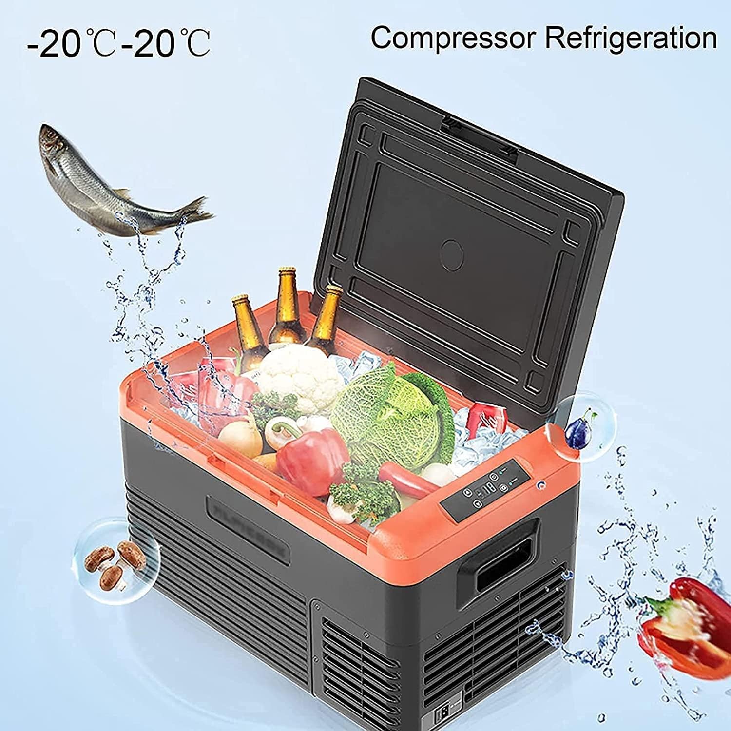 Mini Car Fridge Electric Cool Box Portable Compressor Freezer Fridge Great for Bedroom/Office/Car/Dorm Car Cooler for Camping (Size : 40L) (40L)