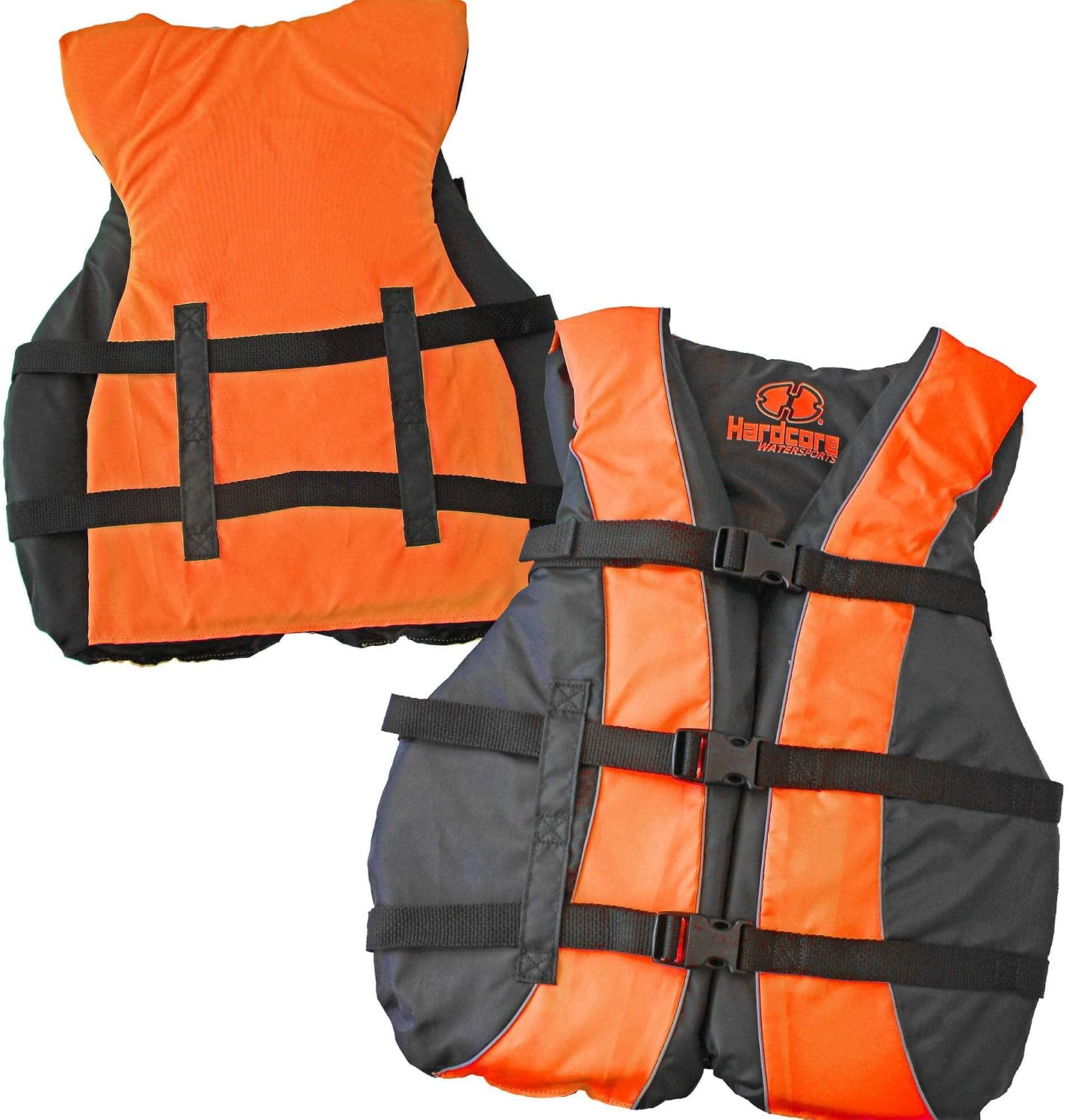 Hardcore Life Jacket 4 Pack Paddle Vest for Adults; Coast Guard Approved Type III PFD Life Vest Flotation Device; Jet ski, Wakeboard, Kayak; Ideal Extra Pontoon Boat Life Jacket