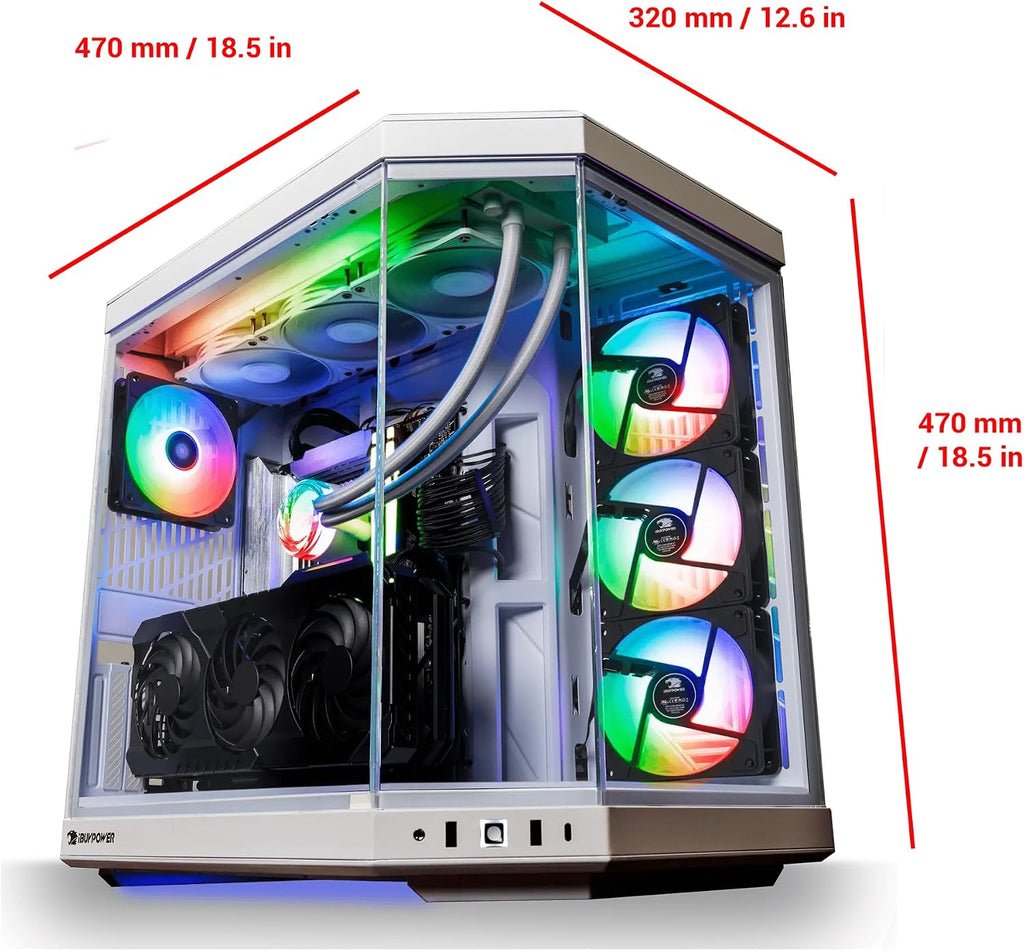 iBUYPOWER Y70 Snow White Gaming PC Desktop Computer AMD Ryzen 9 9900X CPU, NVIDIA GeForce RTX 5070Ti 16GB GPU, 64GB DDR5 RGB 5200MHz RAM, 1TB NVMe SSD, Windows 11 Home, Keyboard, Mouse - Y70WA9N57T01