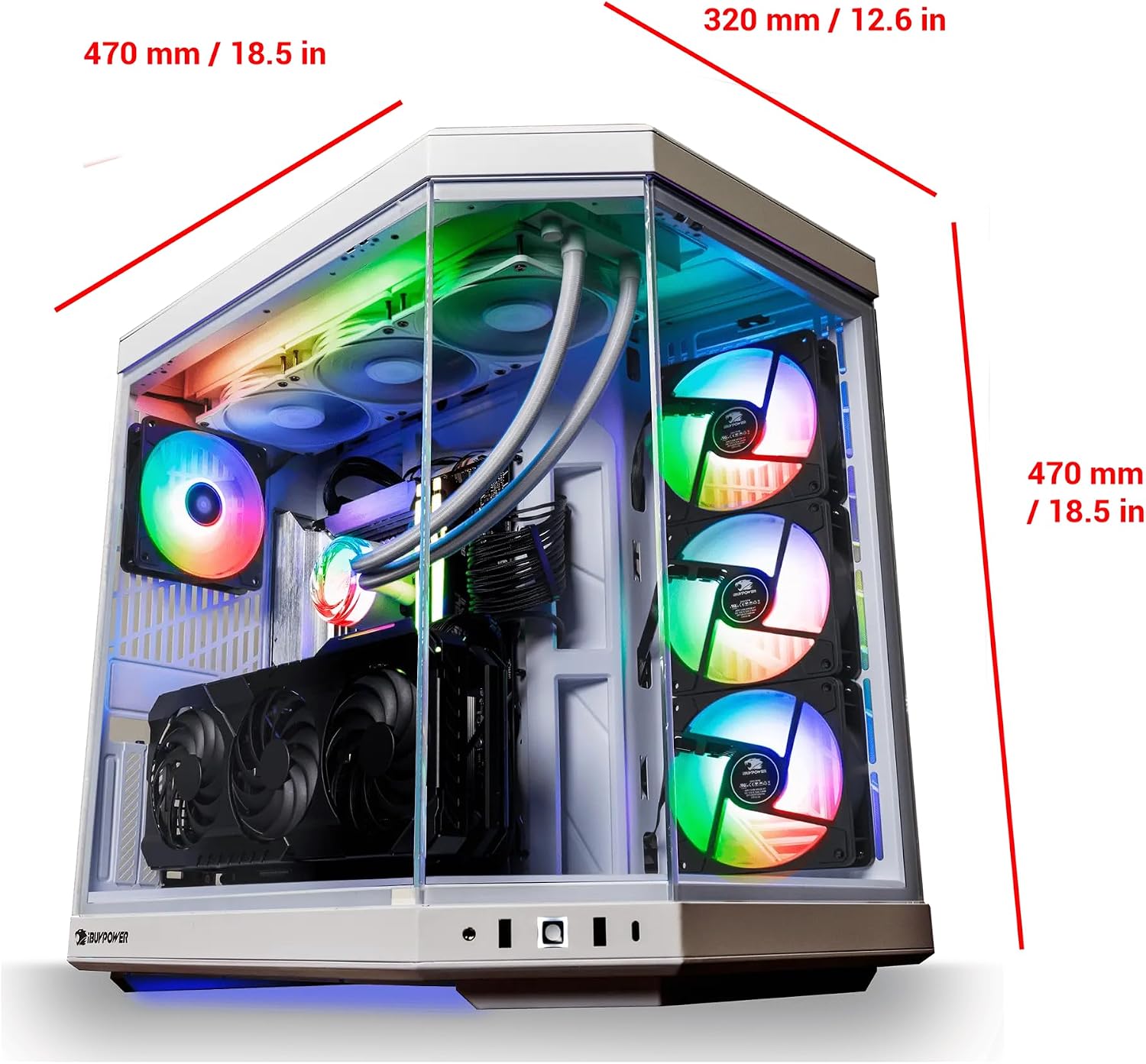iBUYPOWER Y70 Snow White Gaming PC Desktop Computer AMD Ryzen 9 9900X CPU, NVIDIA GeForce RTX 5070Ti 16GB GPU, 64GB DDR5 RGB 5200MHz RAM, 1TB NVMe SSD, Windows 11 Home, Keyboard, Mouse - Y70WA9N57T01