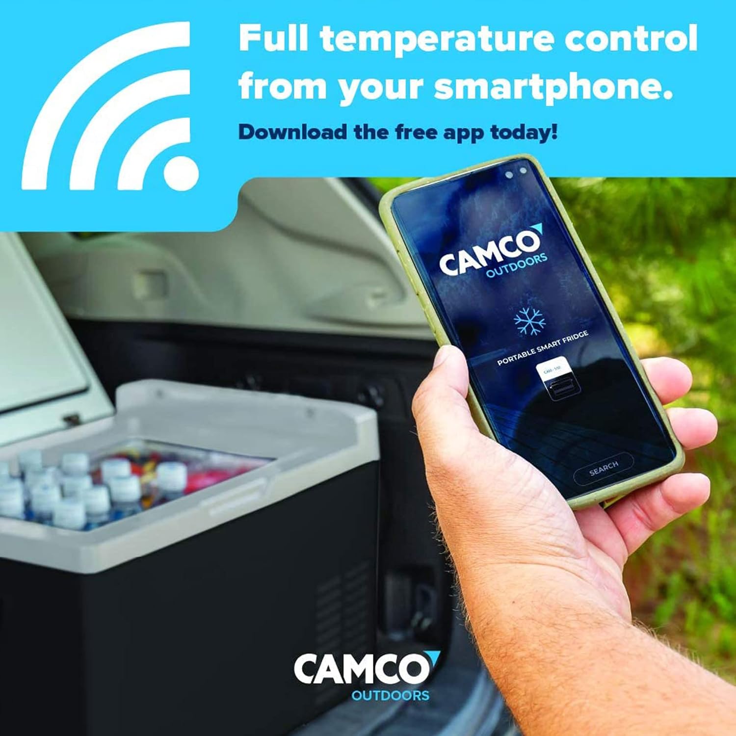 Camco 51518 CAM-550 Portable Refrigerator, AC 110V/DC 12V Compact Fridge/Freezer, 55-Liter - Keeps Food and Drinks Cold While On-The-Go - Ideal for Road Trips, RVing, Camping, Boating and Tailgating , Black