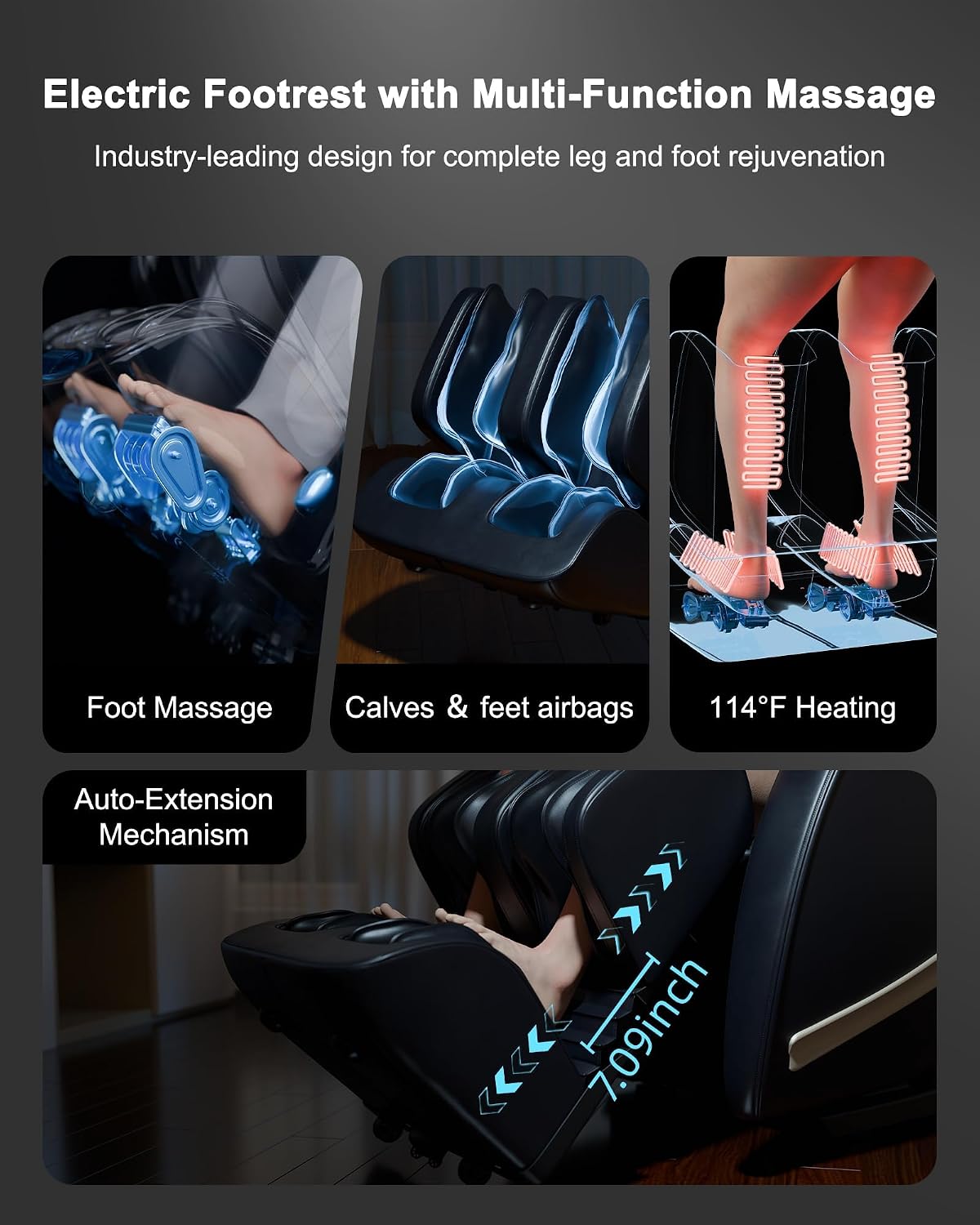 EASPEARL Massage Chair Full Body,53.15in SL-Track,Zero Gravity Massage Chair with Heat, Auto Footrest,OTA Upgraded 24 Auto Modes,LCD Screen,36 Airbags, Bluetooth&APP Control, Shiatsu&Thai Stretch