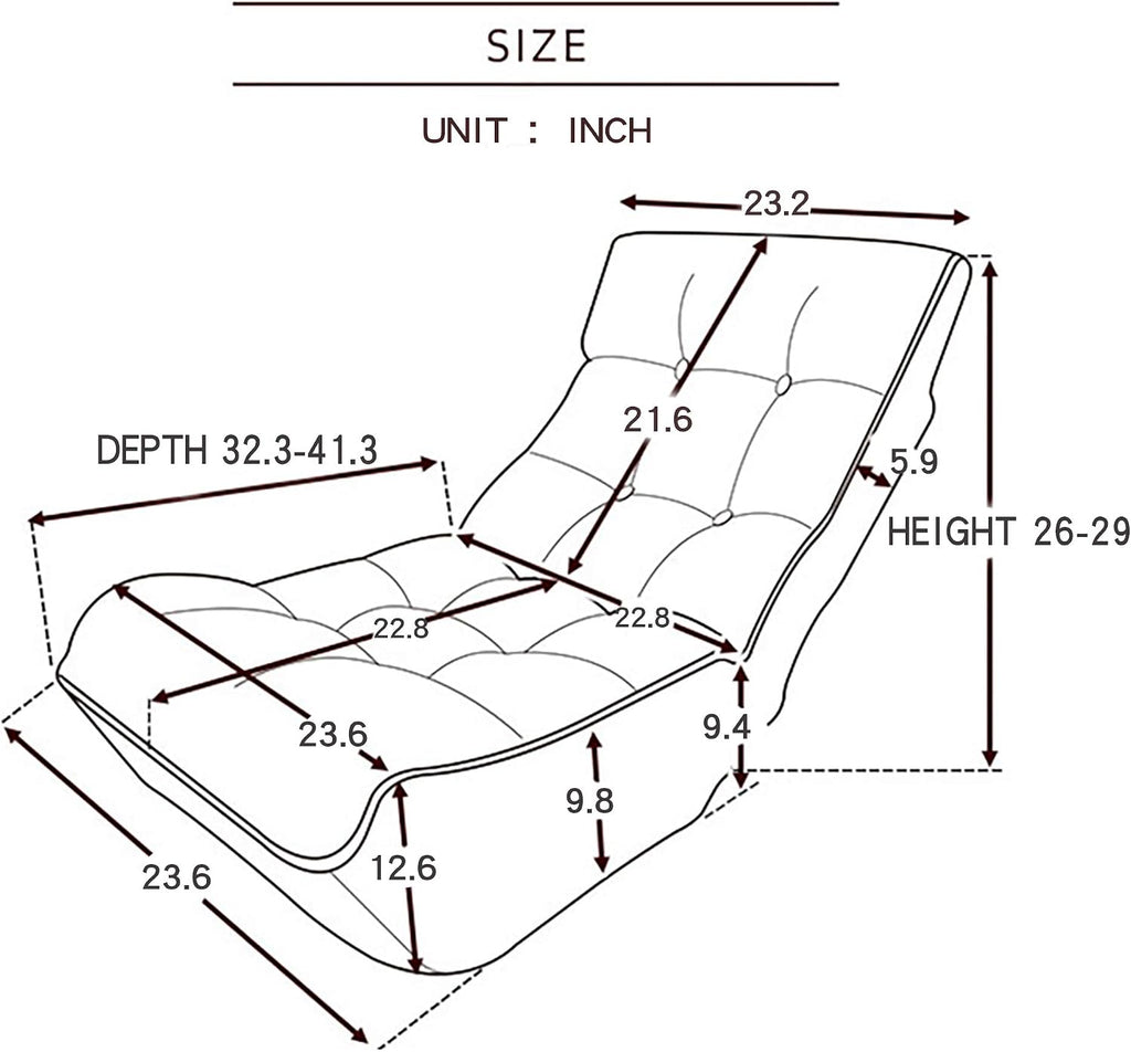 Yoglad Comfy Lounge Sofa Chair,3 Adjustable Angles,Soft Boucle Fabric,Easy Storage,with Comfortable Backrest.for Living,Bedroom,or Office. (White Teddy)