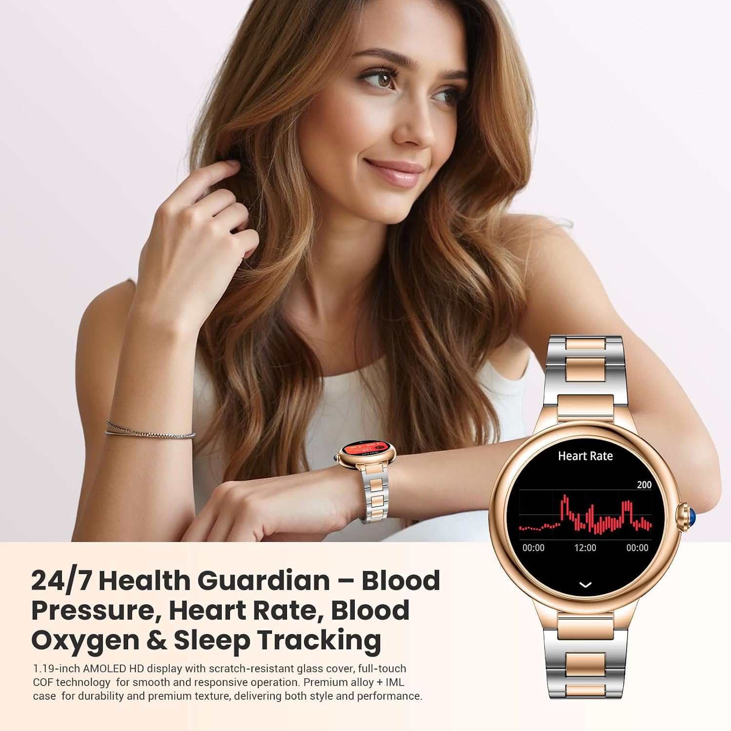 SOUYIE 2026 Luxury Smart Watch for Women, 1.19' AMOLED Display, DA GPT Smartwatch, Heart Rate, Sleep Monitor, 107 Sports Modes Fitness Tracker, Compatible with iOS & Android