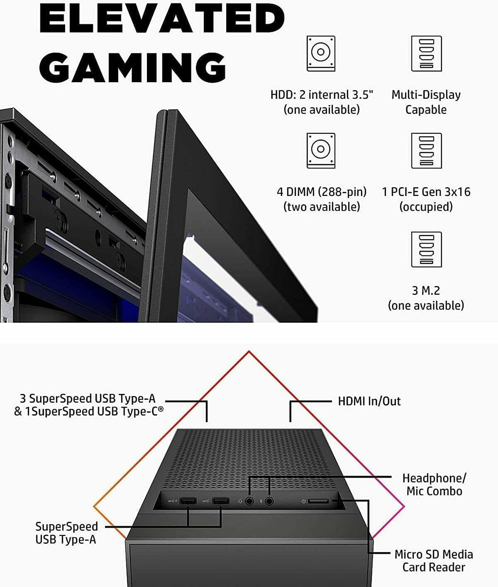 Gaming PC Computer Desktop – i5-10600KF up to 4.8GHz, Radeon RX 580 8GB, 16GB RAM, 512GB SSD + 1TB HDD, WiFi 6 & BT 5.4, Windows 11, High-Performance Gaming Tower
