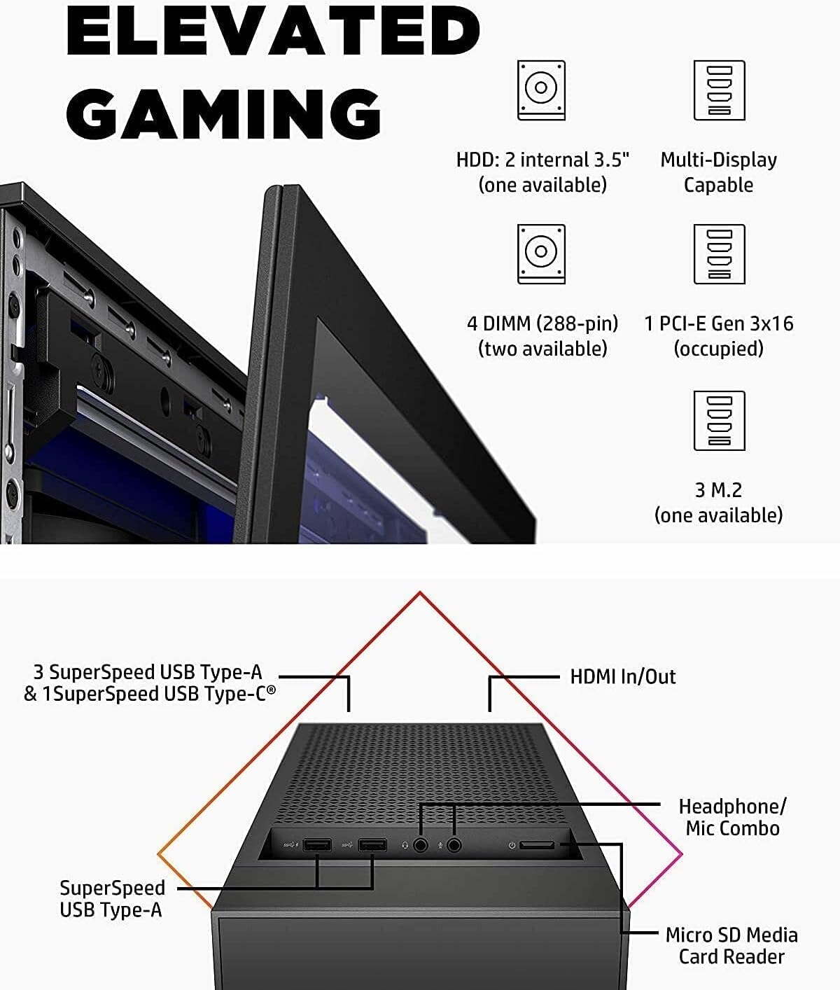 Gaming PC Computer Desktop – i5-10600KF up to 4.8GHz, Radeon RX 580 8GB, 16GB RAM, 512GB SSD + 1TB HDD, WiFi 6 & BT 5.4, Windows 11, High-Performance Gaming Tower