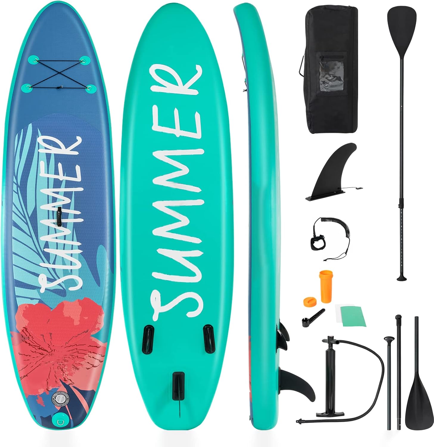 Paddle Board Inflatable 10.5'/11'x32 x6，SPORFIT Stand Up Paddle Board with Premium SUP Accessories & Backpack Extra Wide Ultra-Light Youth & Adult Standing Boat for All Skill Levels