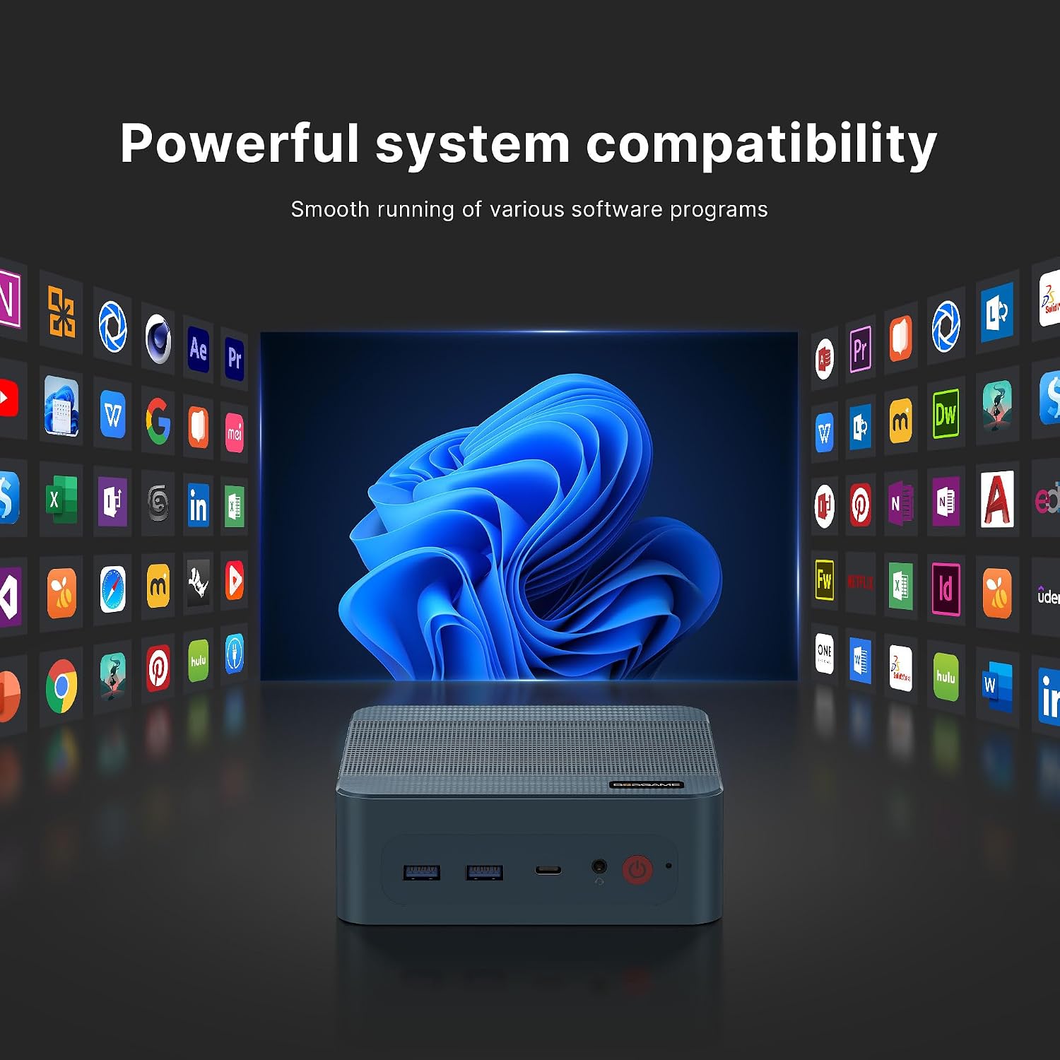 BOSGAME P2 Plus Mini PC - Intel i7-12700H, 32GB DDR5, 512GB NVMe SSD | Win11 Pro | Thunderbolt 4, 4K Triple Display | 2.5G Ethernet + WiFi 6E | Ultra-Compact Desktop Computer