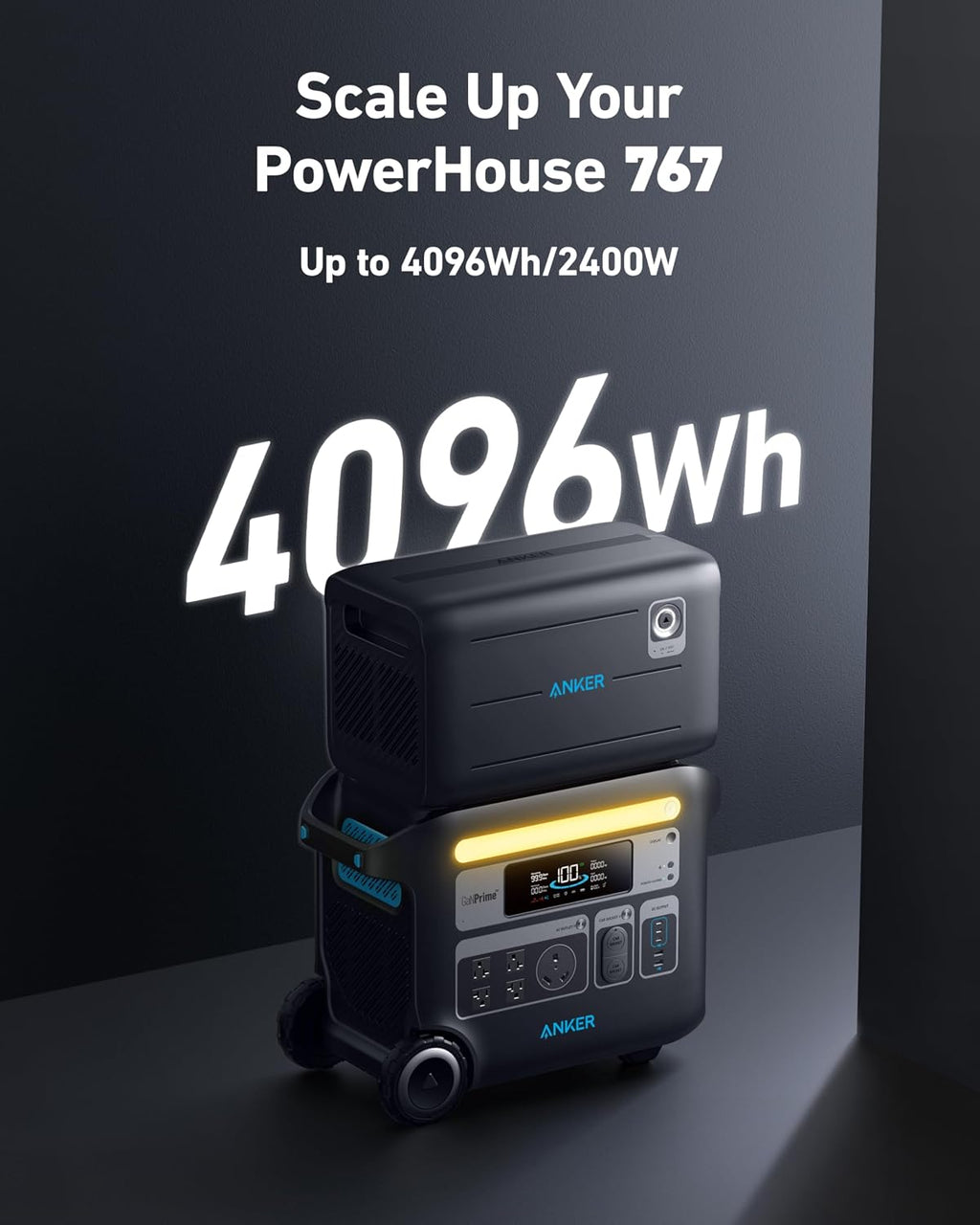 Anker Powerhouse 760 Portable Power Station Expansion Battery (2048Wh), 6× Longer Lifespan LiFePO4 Batteries, 2048Wh Extra Battery SOLIX F2000