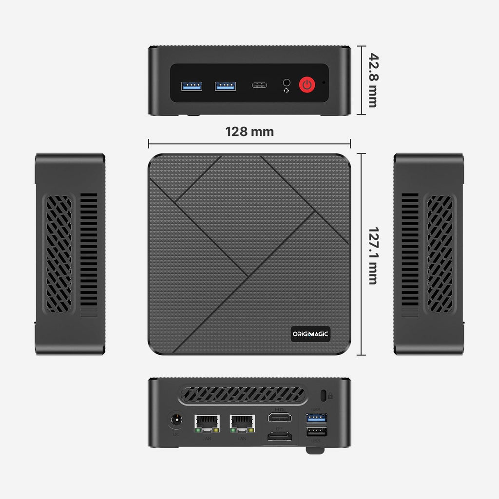 C4 Neo Mini PC 11 Pro, Ryzen 5 3500U Desktop Computer Dual 1000Mbps NIC LAN, 16GB RAM 512GB SSD Micro PC, WiFi 5, BT 5.0, Triple Display, PC for Home Theater, Office