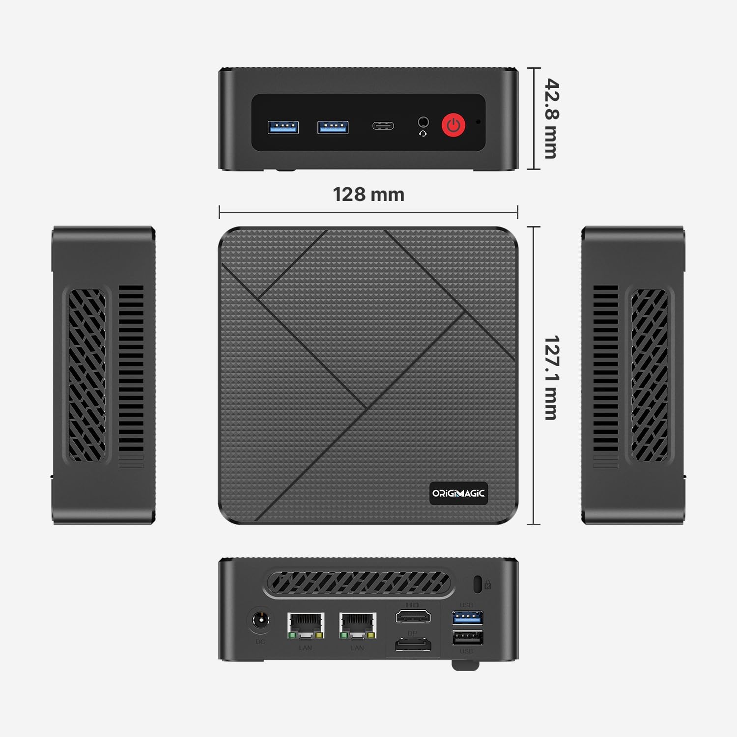 C4 Neo Mini PC 11 Pro, Ryzen 5 3500U Desktop Computer Dual 1000Mbps NIC LAN, 16GB RAM 512GB SSD Micro PC, WiFi 5, BT 5.0, Triple Display, PC for Home Theater, Office